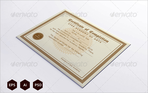 certificate of completion template