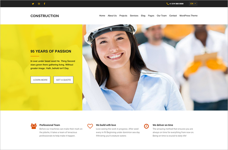 construction company html template