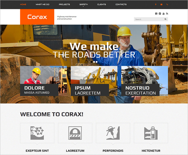 construction website templates html5
