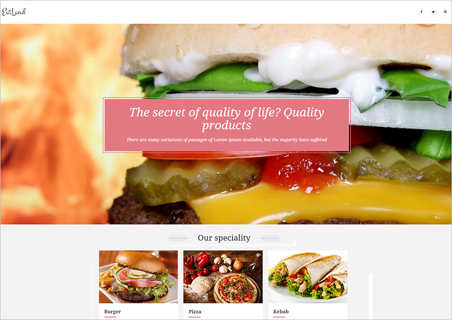 eCommerce & Delivery Landing Page Template