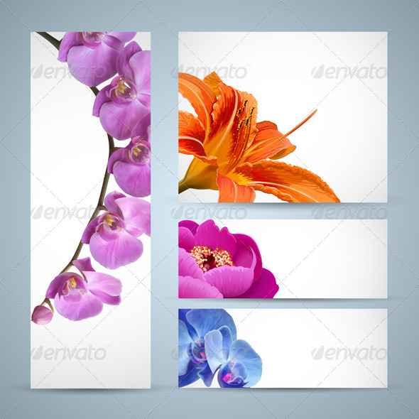 flowers template psd