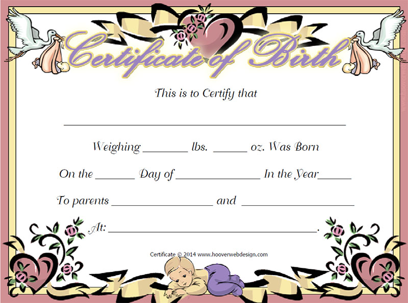 Birth Certificate Template Example