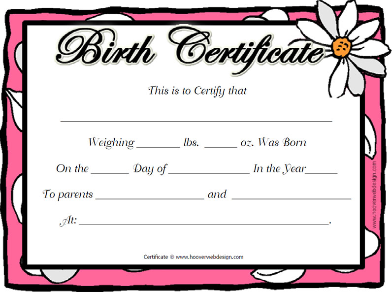 Free Birth Certificate Templates DocTemplates