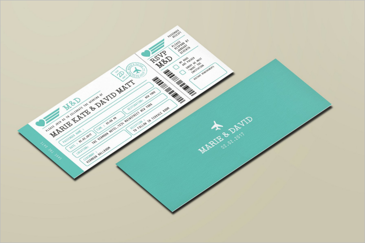 Boarding Pass Invitation Card