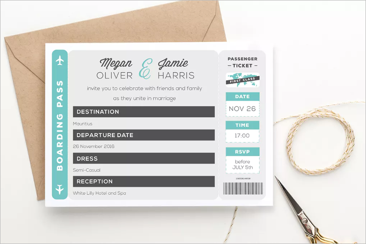 27+ Boarding Pass Invitation Templates - Free PSD Format Download