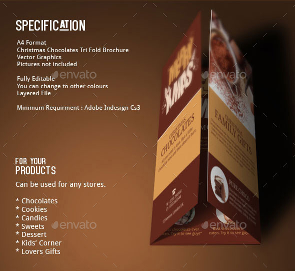 Christmas Chocolates Brochure Template