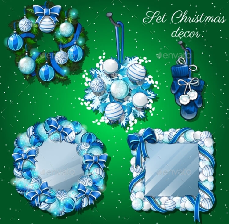 Christmas Decoration, Mirror & Wreath