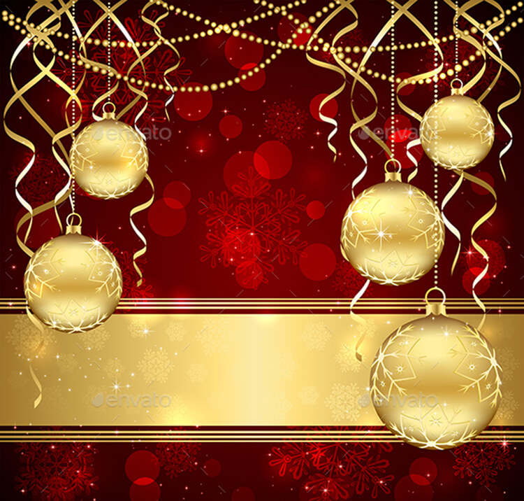 Christmas Decoration With Golden Balls