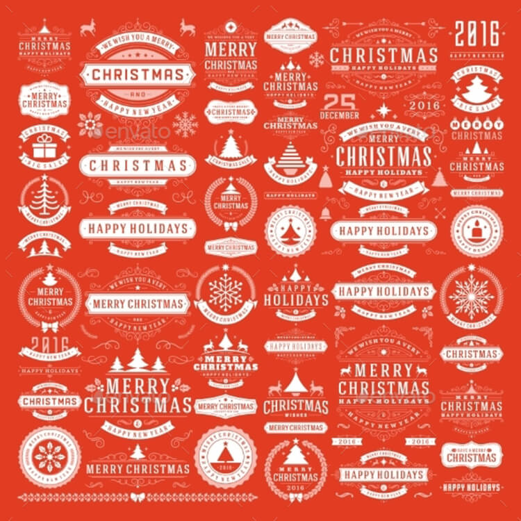 Christmas Decorations Design Elements