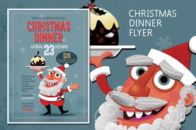 Christmas Dinner Flyer Template