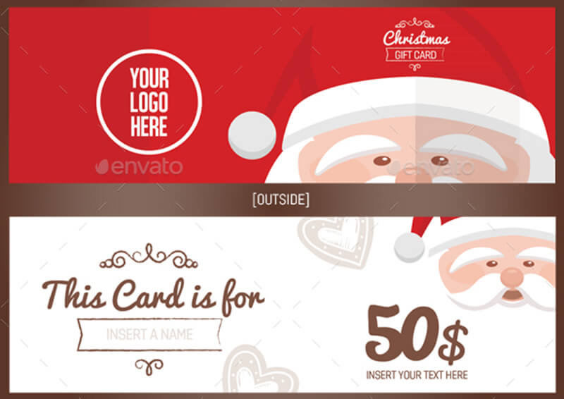 Christmas Gift Card Illustration Template