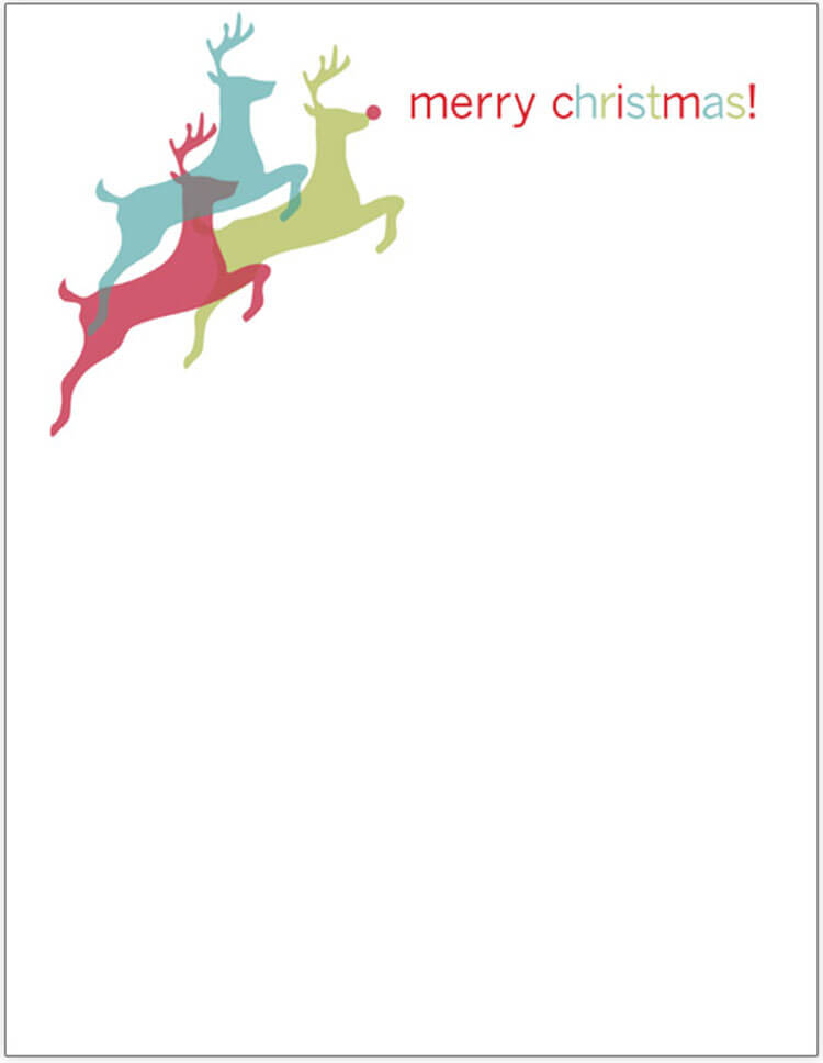 Christmas Letter With Leaping Deer