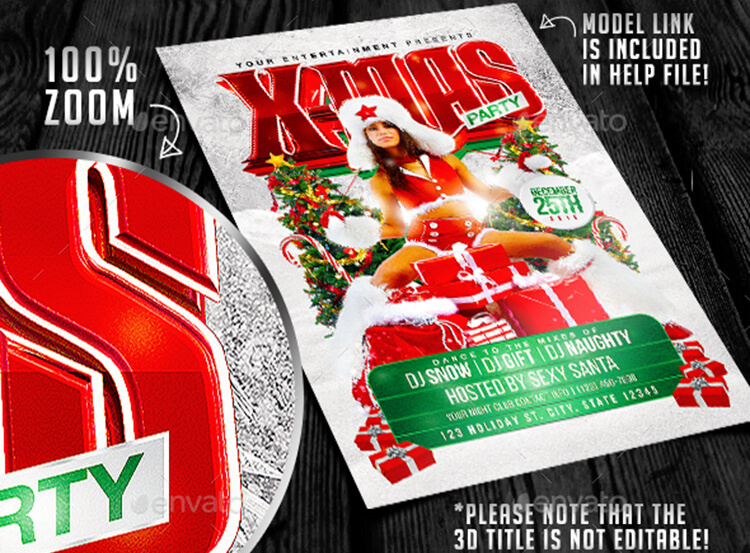 Christmas Party Flyer PSD Template