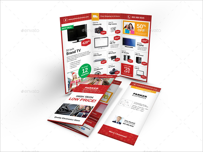 Christmas Shop Trifold Brochure Template