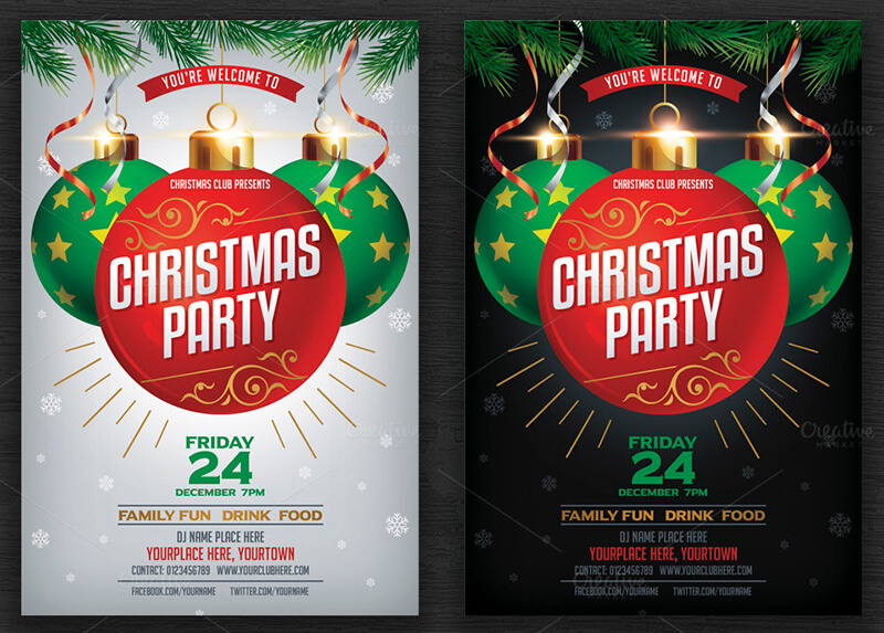 Christmas Party Flyer Templates & PSD Designs | Free & Premium