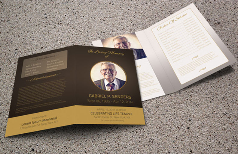 Funeral Program Template Bi-Fold