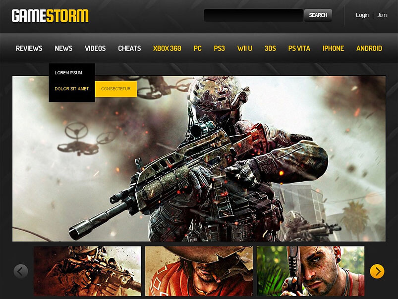 Tema site html para site de games, jogos, portal - Rei dos Templates