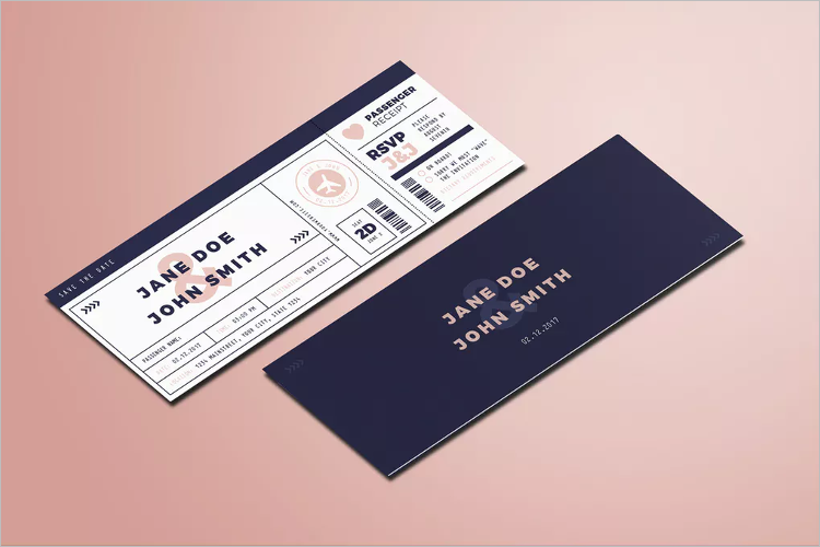 High Quality Boarding Pass Invitation Template