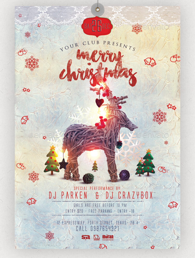 Merry Christmas Party Flyer Template