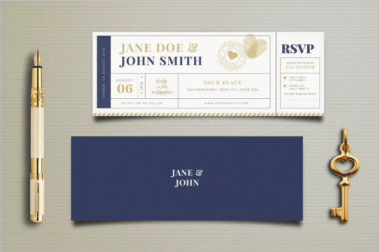Minimalist Boarding Pass Invitation Template