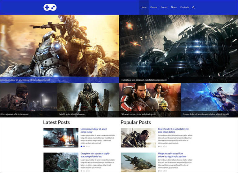 16+ Best Gaming HTML5 Templates Free Website Themes