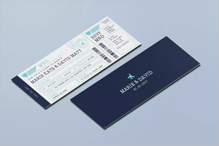 PSD Boarding Pass Invitation Template