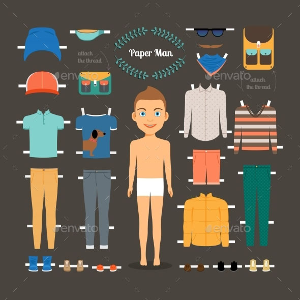 Paper Doll Man Template