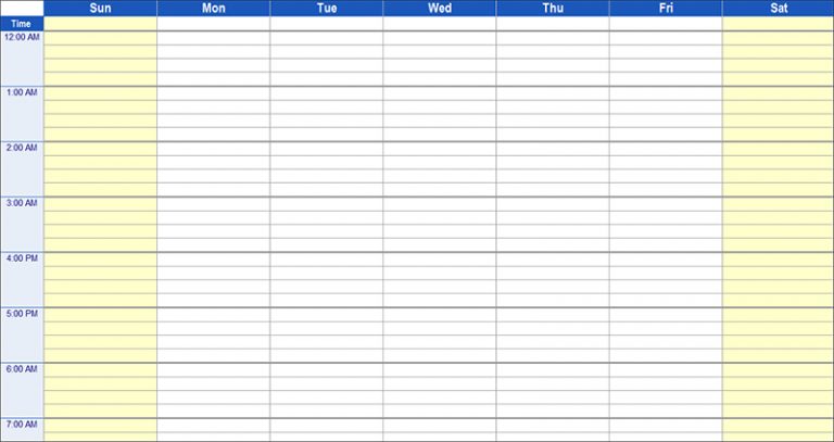 daily work schedule template