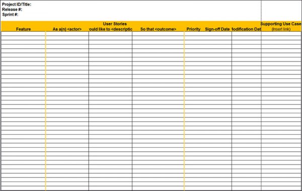 User Story Word Template