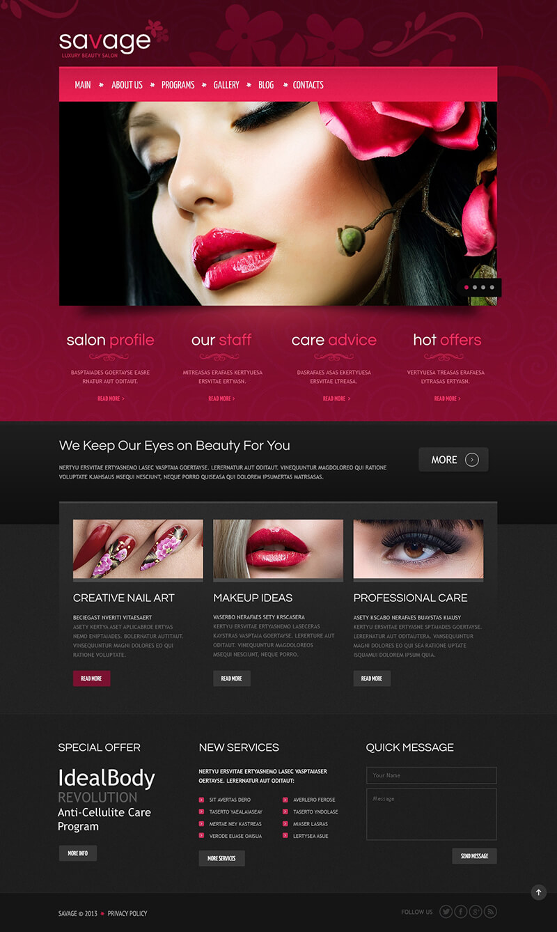 Beauty Salon Drupal Blog Template