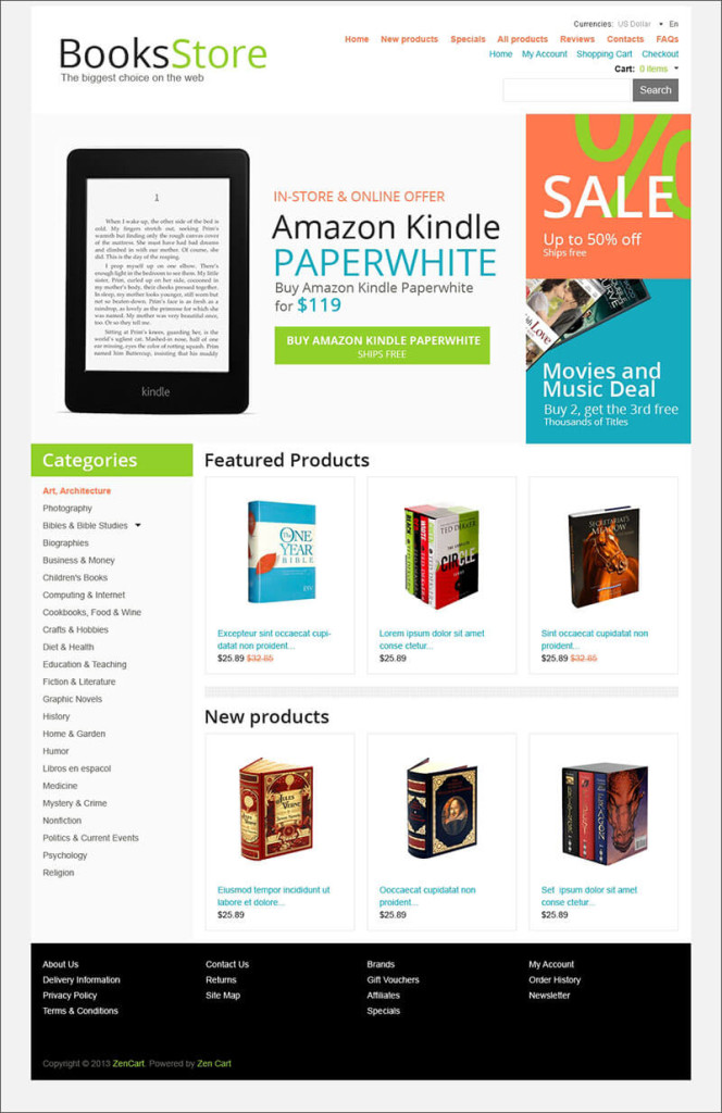 Education ZenCart Templates & Themes Free&Premium