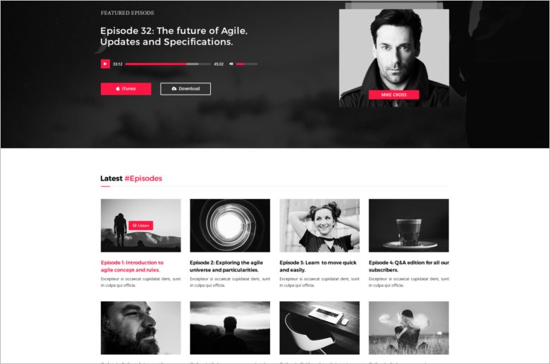 Music PSD Blog Template