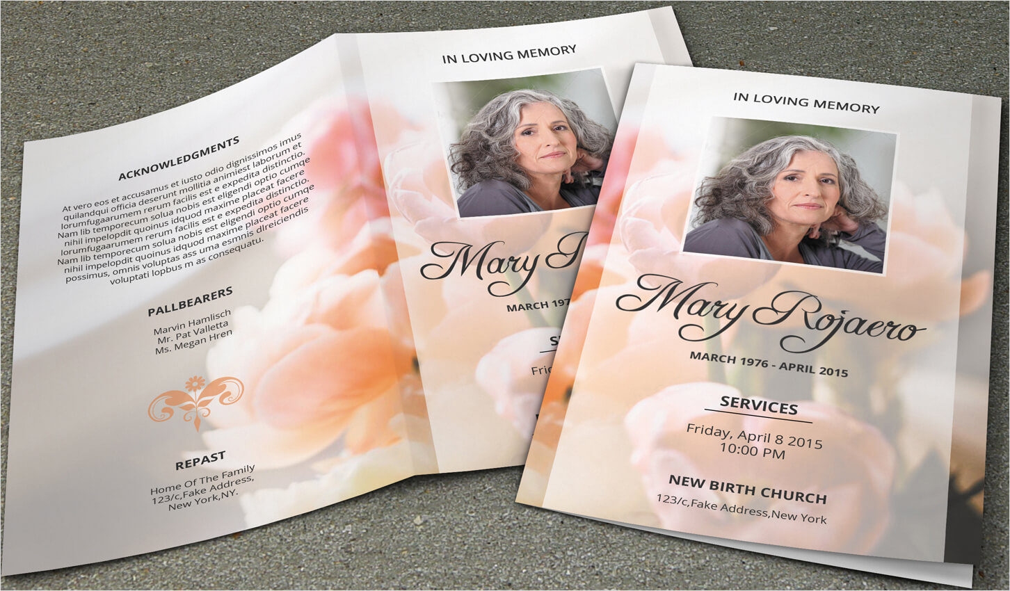 Funeral Program Template PSD - Creative Templates