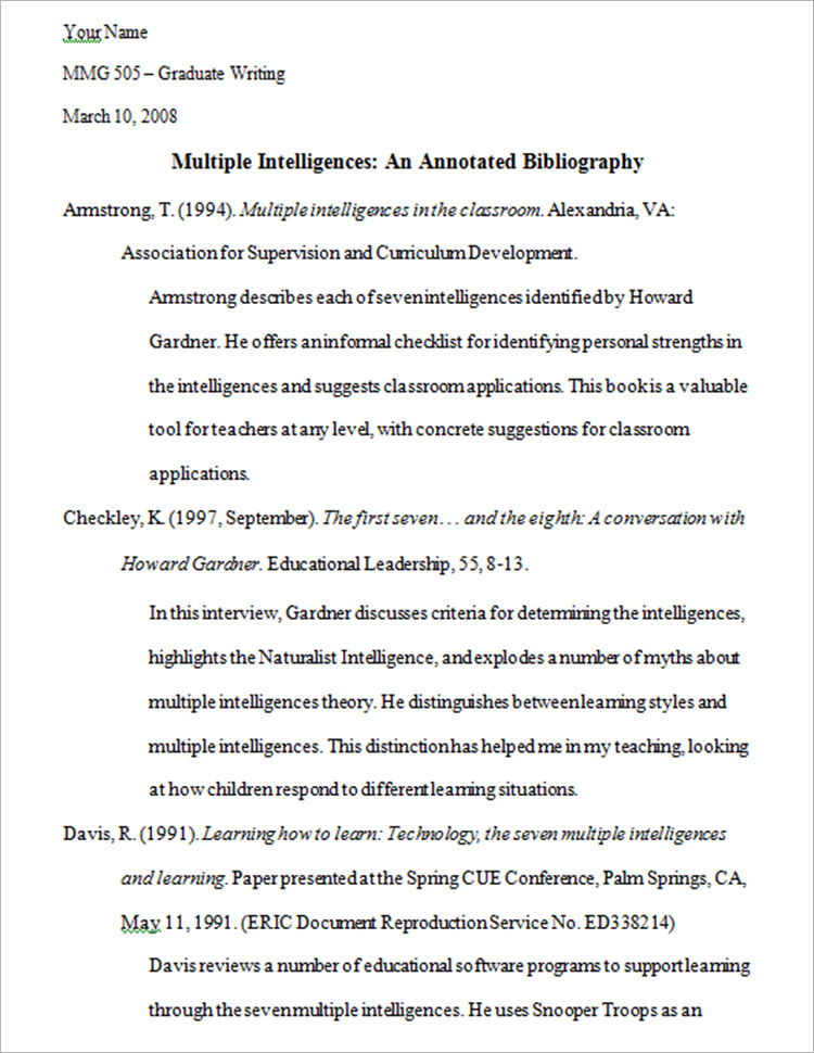 Annotated Bibliography Templates Free PDF Excel Formats