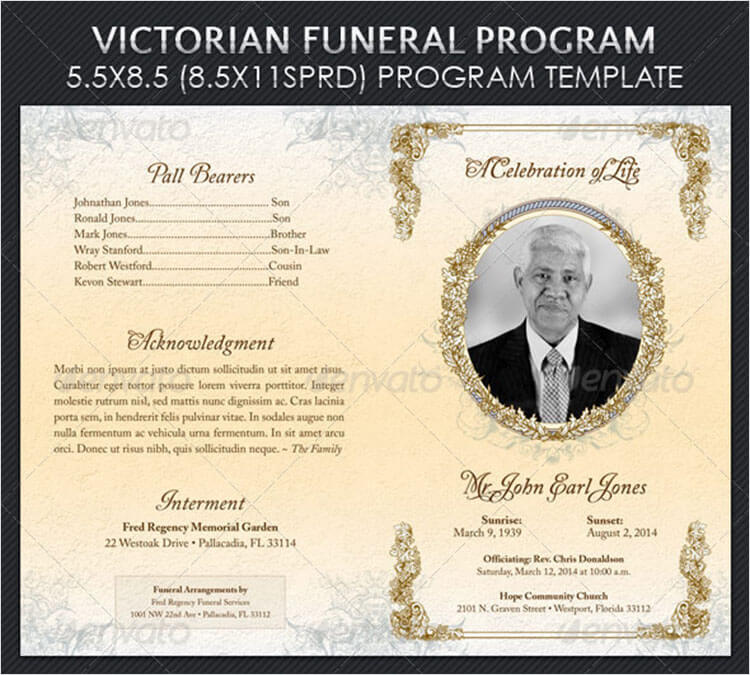 Victorian Funeral Program Template