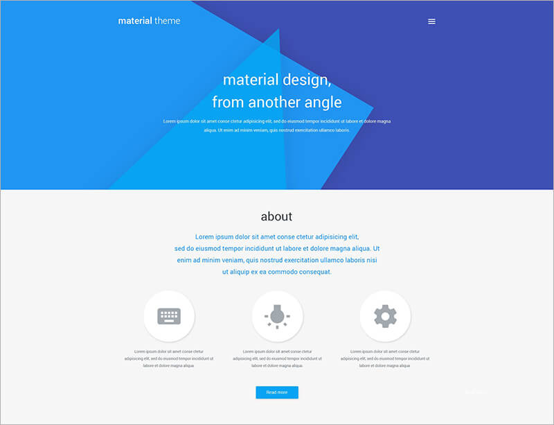 Material Design Portfolio WordPress Theme