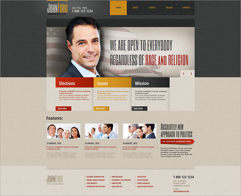 Political Candidate HTML Template