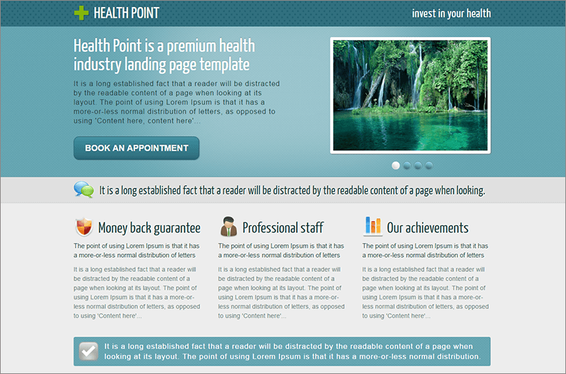 Health Industry Landing Page Template