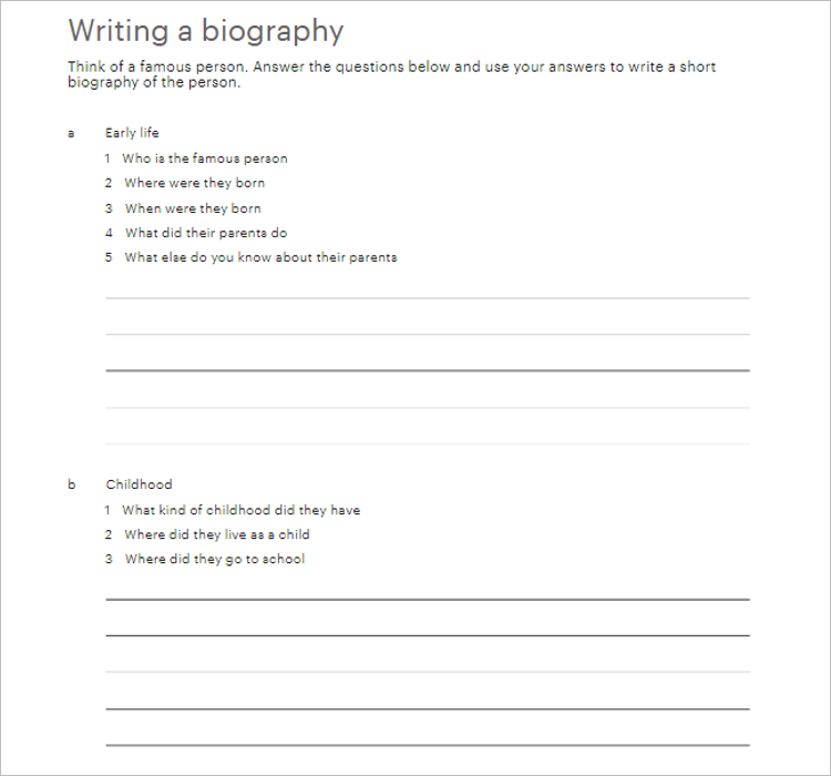 Personal Biography Template