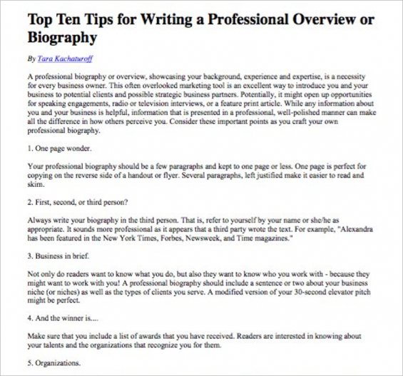 46+ Sample Biography Templates Free Word, Doc Examples