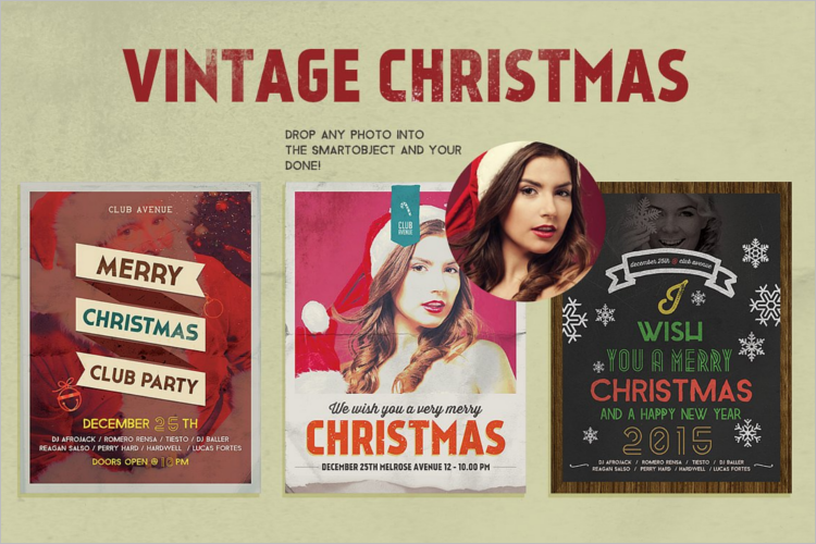Vintage Christmas Poster Template