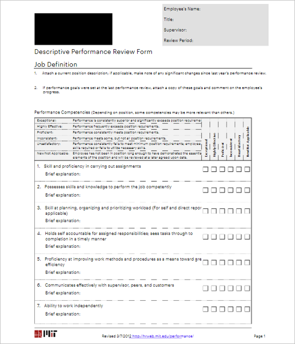 Annual Employee Performance Review Template