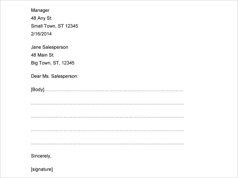 Formal Letter Writing Template Printable Pdf - Infoupdate.org