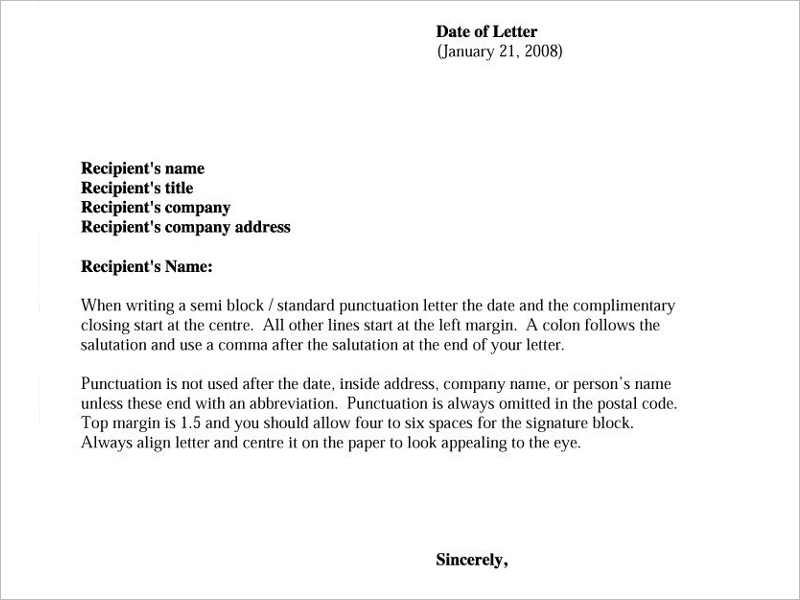 Formal Letter In English