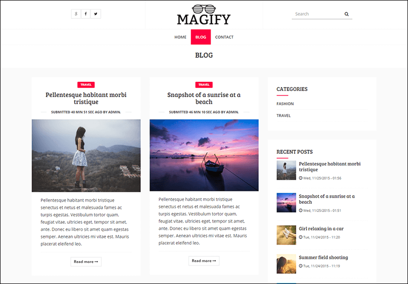 Magify – A Responsive Blog Magazine Theme for Drupal
