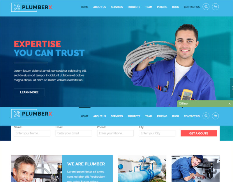 plumbing html template