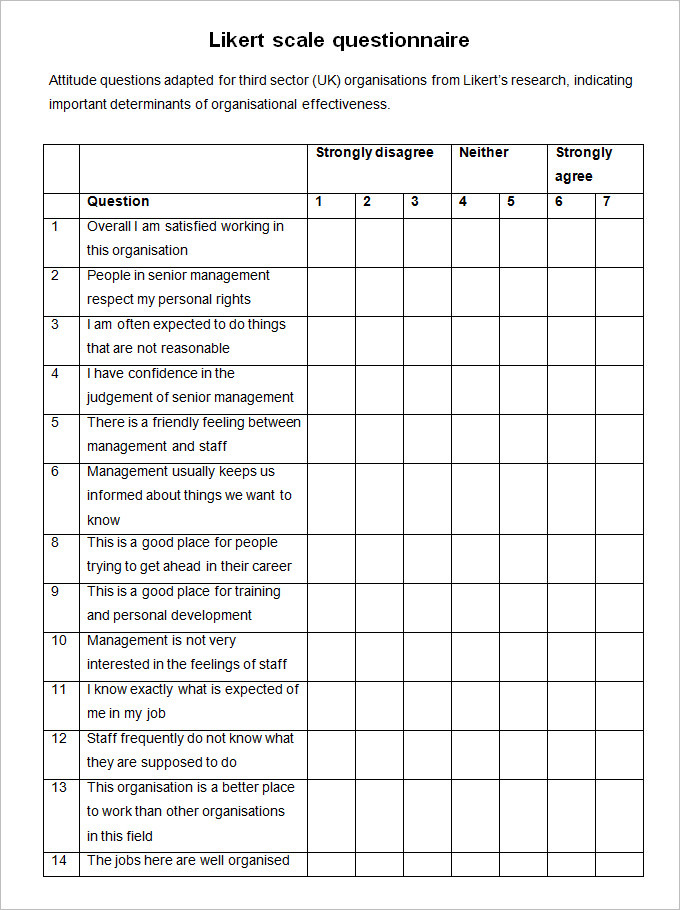 29 Likert Scale Templates Free Excel Doc Examples