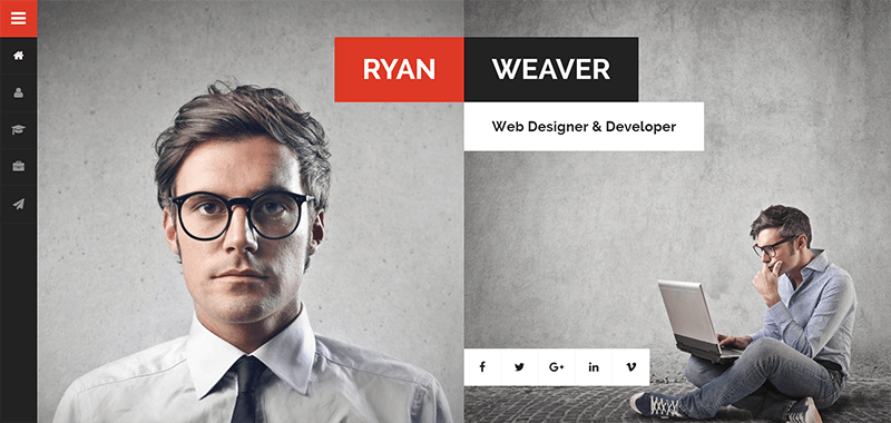 Personal Vcard Resume WordPress Theme