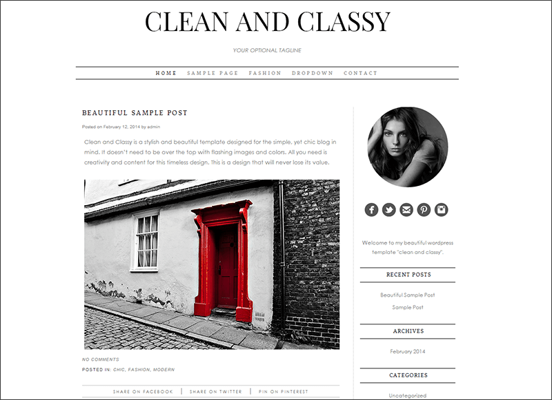 Personal WordPress Theme - Clean and Classy
