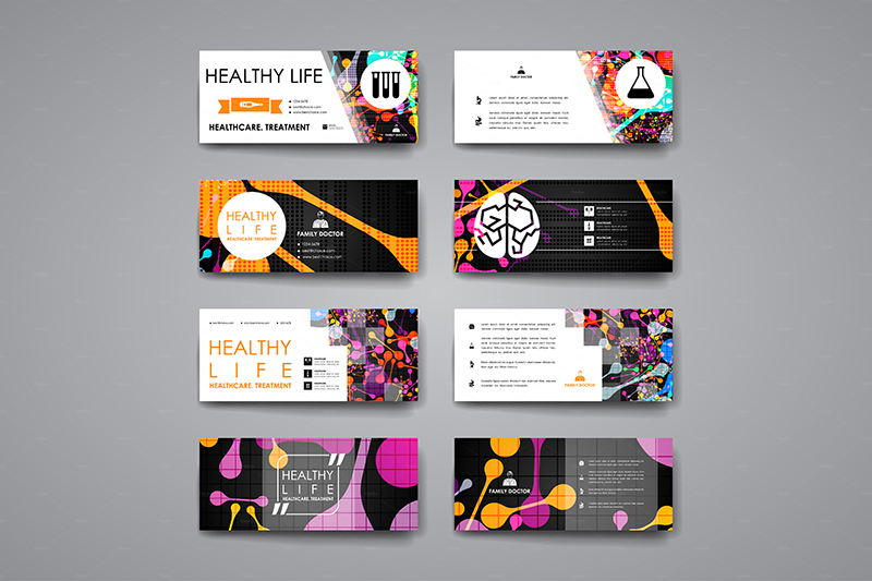 set of business cards for healthcare